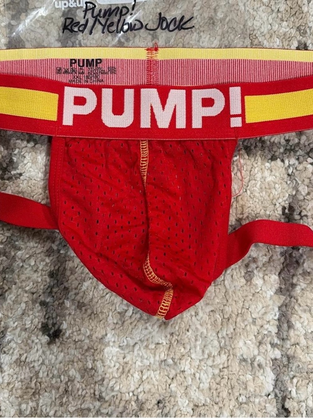 PUMP! Red & Yellow Athletic Jock Strap